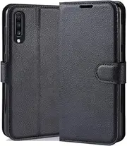 HualuBro Samsung Galaxy A70 Case, Premium PU Leather Magnetic Shockproof Book Wallet Folio Flip Case Cover with Card Slot Holder for Samsung Galaxy A70 Phone Case (Black)