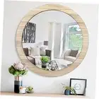 Circle Wall Mirror for Home Decor Crude Round Mirror for 12"L x 12"W Wood