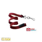Red Break-Away Lanyard w/ 3/8" Flat Strap and Swivel Hook | Pack of 25