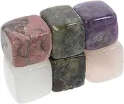 6 Pcs Stone Ice Cubes Lid Drink Dispenser Stand Rose Ice Cube Mold Drinks Wine Ice Cubes Juice Dispenser Circle Ice Cube Tray Reusable Funnel Releaser Whiskey Cubes Quartz