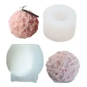 Rose Ball Mold Flower Silicone Mold for Making Soap Cake Fondant