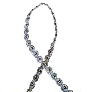 10yd silver Flower Plastic Pearl Bead String Wedding Trim Scrapbook Craft 1cm