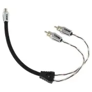 DS18 RCA Audio Y Adapter 1 Female 2 Male Jack Splitters Red+Black 2 Pk HQRCA1F2M