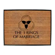 The Three Rings Of Marriage - Funny Novelty Doormat Man Cave Floor mat