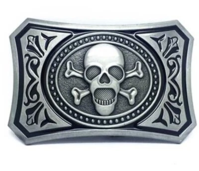 Skull & Crossbones Belt Buckle Metal BU261