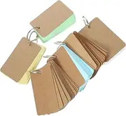 Ipetboom Blank Flashcards with Rings Portable Memo Cards for Students Travelers and Office Use Simple Style for Writing Vocabulary and Idea Listing Each