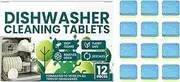 Dishwasher Cleaner and Deodorizer - Dishwasher Cleaning Tablets Pods Smell Eliminator, Heavy Duty Deep Cleaning Supplies for Limescale, Grease, Buildup Removal