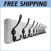 Rustic 38.6” Wall-Mounted Coat Rack with 10 Heavy-Duty Hooks - Farmhouse Style