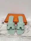 NIB Hermes Oran Sandal Vert Jade H Oasis Chypre Santorini Slide Mule RECEIPT 38