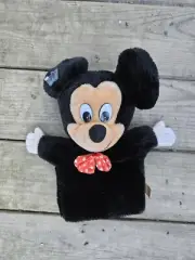 Vintage Mickey Mouse Applause Hand Puppet W/ Polka Dot Tie Disney NWT