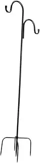 BESPORTBLE Double Hook Shepherds Hook for Garden Outdoor Iron Plant Storage Hanger Ground Inserting Lamp for Flowerpots and Decorations Height