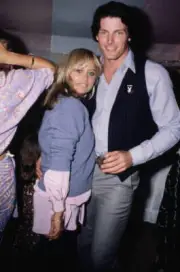 Susan George with superman Christopher Reeve at an event London 1980 Old Photo 2