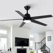 Black Ceiling Fans with Lights, 52 Inch Modern Ceiling Fan With Remote, Indoo...