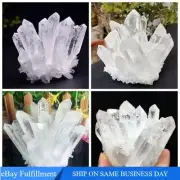 AAA Natural White Clear Quartz Cluster Crystal Point Healing Reiki Rock Specimen