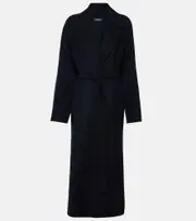 ['S Max Mara] 'S Max Mara Belted virgin wool coat UK 12 brown