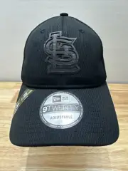 NWT St Louis Cardinals New Era 9Twenty Blackout Adjustable Hat OSFM