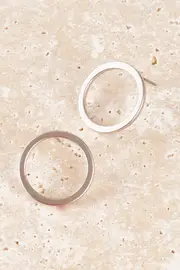Silver Bangle Earrings--TGT-EKJ4051S