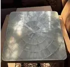 2' White Marble Coffee end side Table Top inlay Selenite Stone Resin home Table