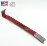 15" Flat Pry Bar Drop Forged Steel Prybar Polished Beveled Ends Pull Nails Pry