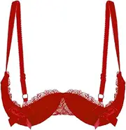 [GRRKDFQ] Women's Lingerie Sets Lace Bra Erotic Open Cup Bustier Bra