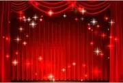 Red Curtain Background Theater Stage Photography Backdrop Stage Spotlights Wooden Floor Festival Celebration Backdrop Children Baby Adults Portraits Video Backdrop Studio Props 20x10ft