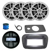 Infinity Marine Radio, Adapter, Spa Bezel, ANT, 4x 6.5" 225W White Speaker, Wire