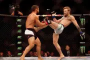 Conor McGregor kicks Chad Mendes at UFC 189, Vegas 2015 7x5 Photo