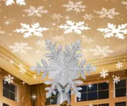 Christmas Tree Topper Lighted with Silver Snowflake Projector, Led Lights
