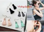 VICKY.QSTYLE【J120123】(粉色/綠色現貨)韓國春夏甜美配飾流蘇百搭氣質時尚飾品耳飾耳釘耳環小飾品