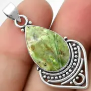 Natural Chrome Chalcedony 925 Sterling Silver Pendant Jewelry P-1164