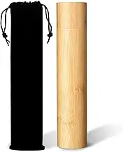 Yalikop 4 Sets Bamboo Scattering Cremation Urns - Mini Spreading Funeral Urn Tube Keepsake With Black Velvet Bag for Human Ashes, Pet Dog