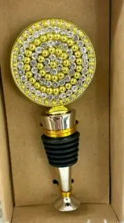 Thirstystone Bottle Stopper Zinc Alloy Wine Beads & Silicone 4.1" x 1.8"