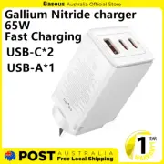 Baseus GaN5 Pro 3in1 Fast Charger 2xUSB-C 1xUSB 65W-Moon White