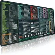 Excelpad Shortcut Mousepad, Excel Cheat Sheet Desk Pad, Excel Tips Desk Pad, Excel Mouse Pad, Excel Mouse Pad With Formulas, Excel Cheat Sheet, Computer Shortcut Desk Mat (Type D,90*40cm/35.4*15.7in)