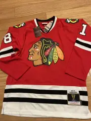 Mitchell Ness Chicago Blackhawks Red Hockey Jersey Marian Hossa Throwback Sz M