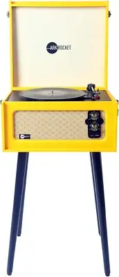 3-Speed Bluetooth Record Player Retro Turntable with Built-in Speakers and Re...