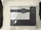 $382 Dea Italy NWT King Flat Sheet 100% Soft Cotton Eliana White/Grey