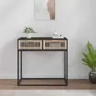 Console Table Black 80x30x75 cm Engineered Wood and Iron vidaXL