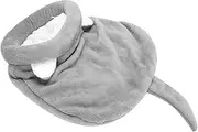 Cat Sleeping Bag Soft Plush Self Warming Washable Cat Beds Snuggle Sack Blanket Mat Kitty Sack for and Puppy (Gray M)