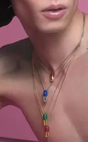 [Elior] Happy 18K Yellow Gold Sapphire Pill Pendant