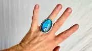 Labradorite Ring. Sterling Silver. Size 5. 0623