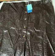 Women's Plus Size Faux Leather Textured Pencil Skirt - Rachel Comey. 28w/30w