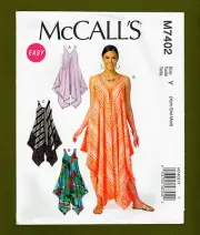Easy Tent Dress & Jumpsuit Sewing Pattern~Pullover (Sizes XS-M) McCalls 7402