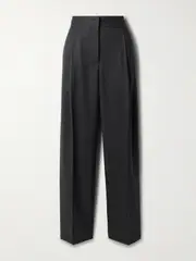 [Christopher Esber] Christopher Esber - Pleated Pinstriped Twill Straight-leg Pants - Gray - UK 6 UK 6 Gray