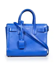 Blue Leather Nano Sac De Jour Bag