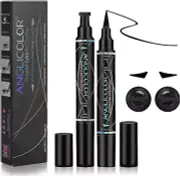 Anglicolor Eyeliner Stamp,2Pcs Liquid Eyeliner,Waterproof Black Eyeliner Pen,...