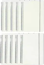 AIMALL A6 Spiral Notebook, 5.82in x 4.25in Frosted Transparent Cover, 80 Pages Thickened Paper with Elastic Band, 10-Pack Student Coil Book for Note-Taking