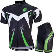 [ZEROBIKE] Men Breathable Quick Dry Comfortable Short Sleeve Jersey + Padded Shorts Cycling Clothing Set Cycling Wear Clothes