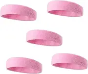 [MOBUTOFU] 5Pcs Stylish Fitness Headbands Comfortable Elastic Absorbent Headbands for Yoga Running and Sports Durable Design for Moisture Control and Hair Management