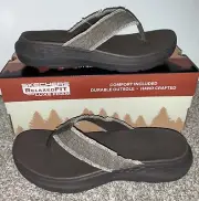 Skechers Parson SD-Gino Flip Flops Chocolate Memory Foam Relaxed Fit Men's Sz 9